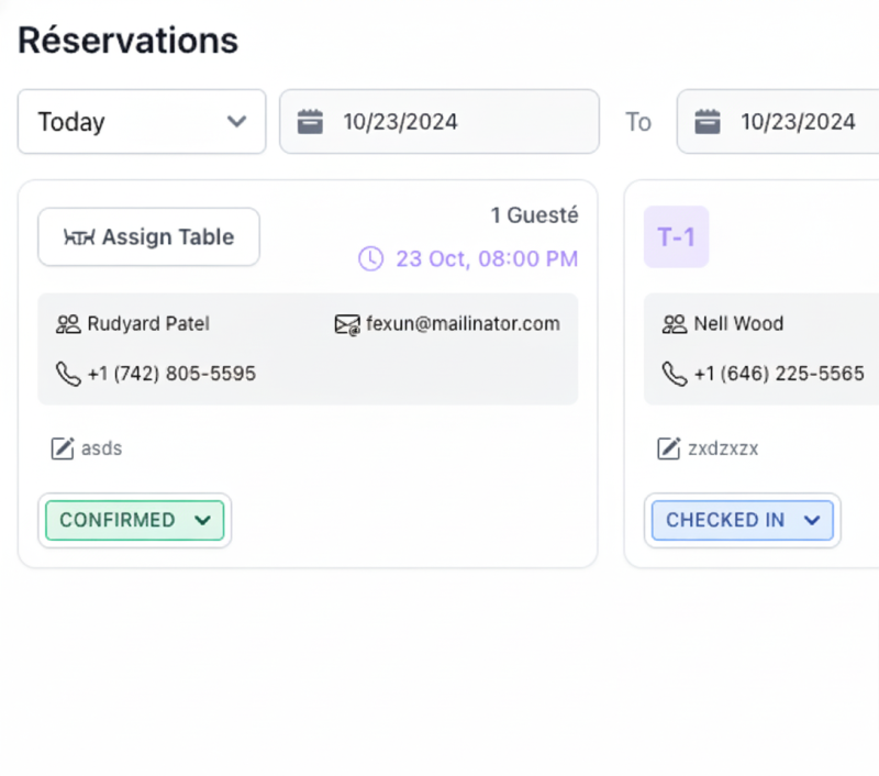 Optimiser les réservations de table