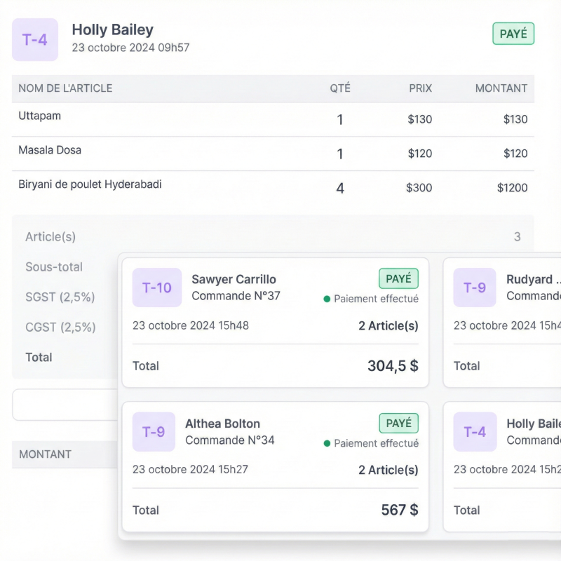 Gestion du menu sans effort